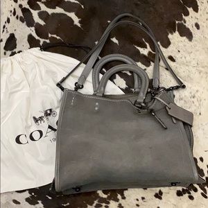 Coach Rogue suede handbag